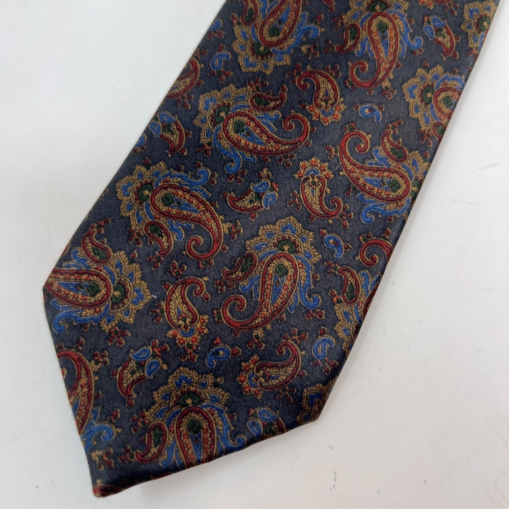 Oscar de la Renta Silk Men's Tie Paisley Lightweight Mulitcolor Hand-Sewn - Picture 2 of 11